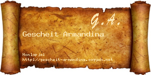 Gescheit Armandina névjegykártya